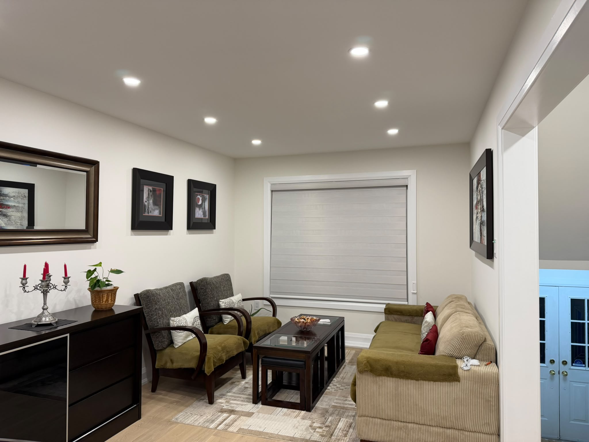 Corner Window Installation with Shades