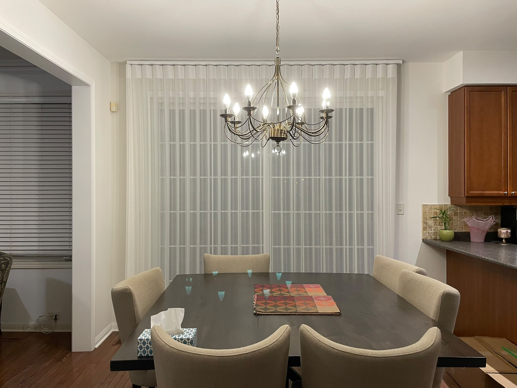 Corner Window Installation with Shades