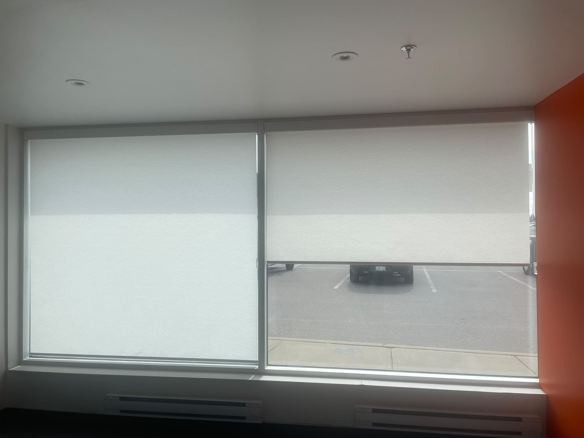 Corner Window Installation with Shades