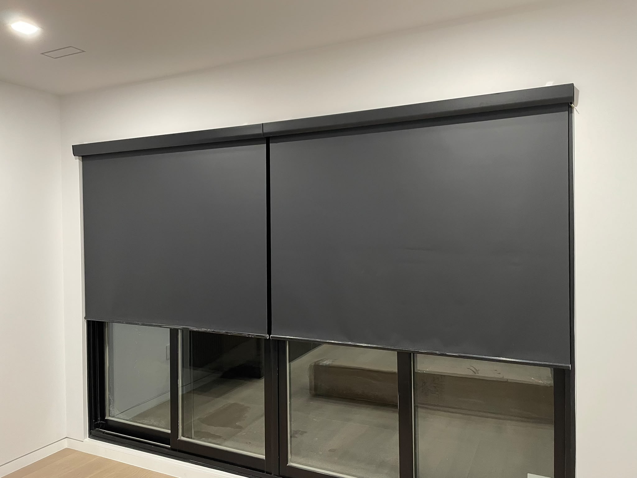Corner Window Installation with Shades